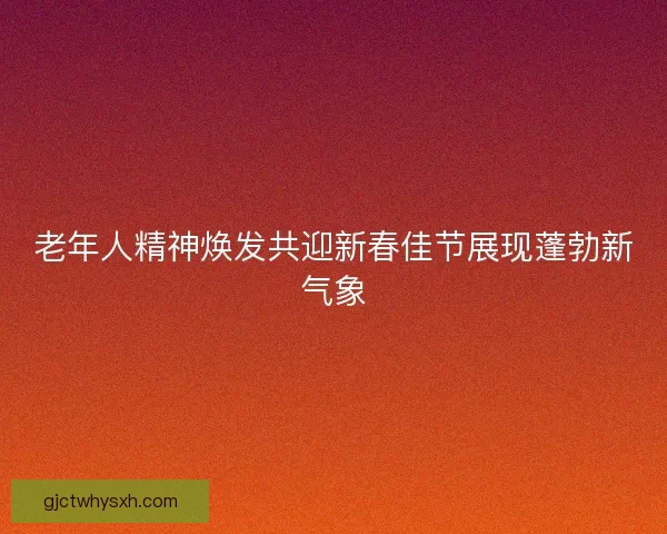 老年人精神焕发共迎新春佳节展现蓬勃新气象 老年人精神焕发共迎新春佳节展现蓬勃新气象